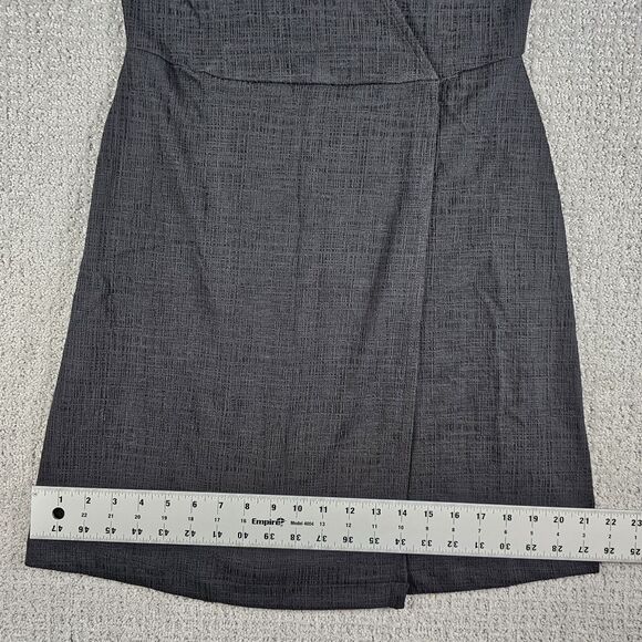 Madewell Faux Wrap Cross Front Flutter Sleeve Mini Dress Black Small Minimalist - Picture 7 of 12